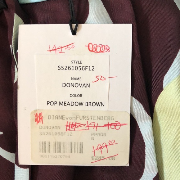 Diane Von Furstenberg DVF Donovan Shorts in Pop Meadow Brown - Picture 6 of 7